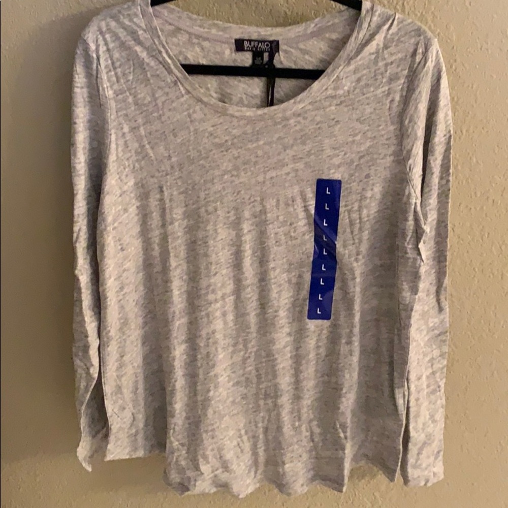 Buffalo gray long sleeve tee Large